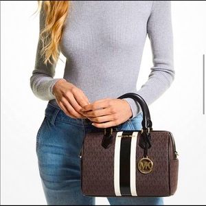 Michael Kors Bedford duffle satchel, with stripe